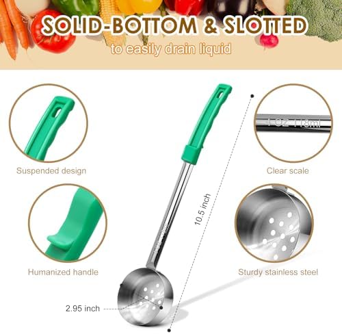 4 Oz Stainless Steel Perforated Portion Ladle 4 Pack