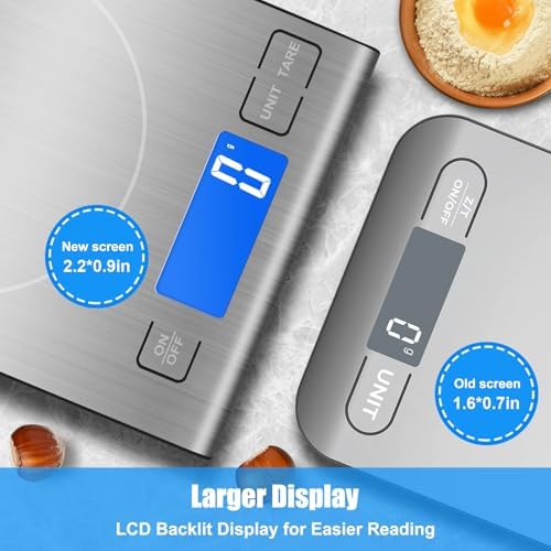 33lb Rechargeable Food Scale, Diyife 304 Stainless Steel Kitchen Scale