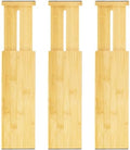 VaeFae 3 Pack Bamboo Drawer Dividers, Expandable Separators
