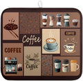 Coffee Theme Dish Drying Mats for Kitchen Counter Absorbent Microfiber Dish