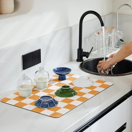 Ohocut Checkered Dish Drying Mat