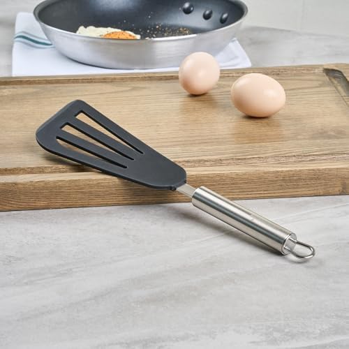 Restaurantware Black Silicone Fish Egg Turner Spatula, 12.7 In