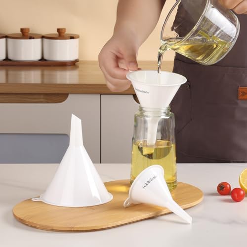 Plastic Kitchen Funnel Set of 3, Round Kitchen Funnels