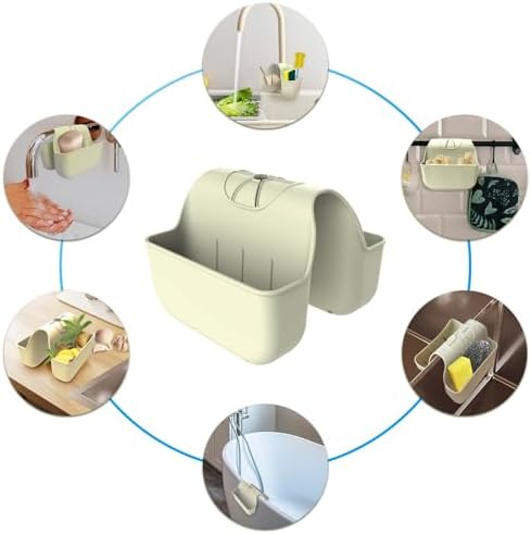 Sponge Holder for Kitchen Sink, Silicone Sink Saddle Caddy Organizer Rack
