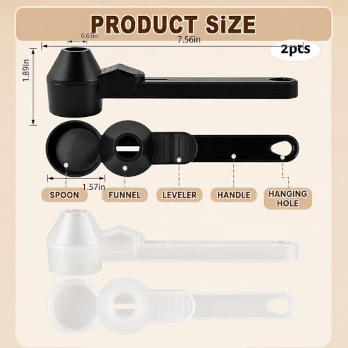 2PCS Scoop Funnel Set, Coffee Scoop and Funnel