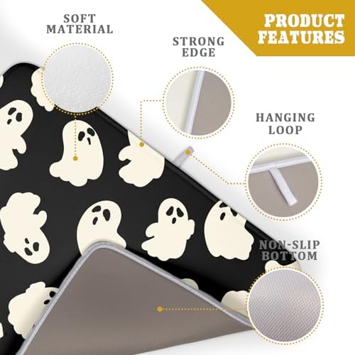 Halloween Ghosts Dish Drying Mat