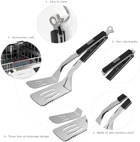 11.5-inch Stainless Steel Tongs