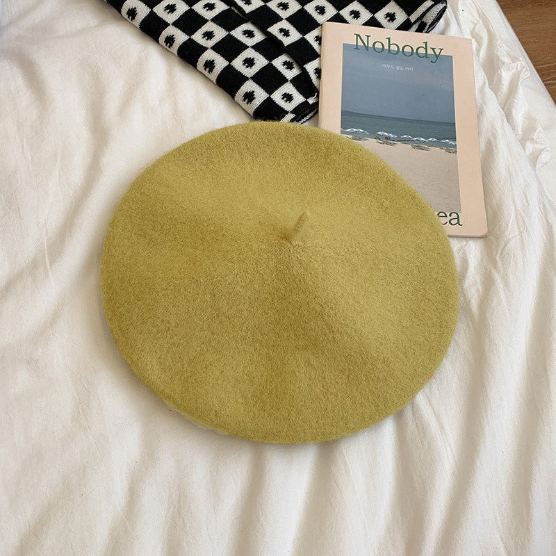 Vibrant Wool Blend Beret Retro Harajuku Style Painter Hat - Image 2
