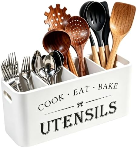 Wooden Kitchen Utensil Holder Organizer