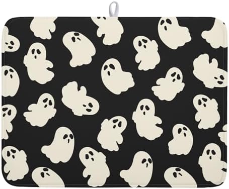 Halloween Ghosts Dish Drying Mat