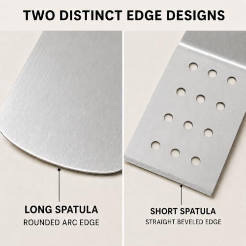 Stainless Steel Griddle Spatula Set, 15.7 and 13 in