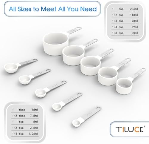 Measuring Cups & Spoons Set, Stackable Cups and Spoons