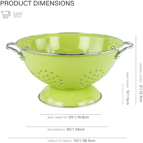 Reston Lloyd, 3 Quart Powder Coated Steel Kitchen Strainer Basket