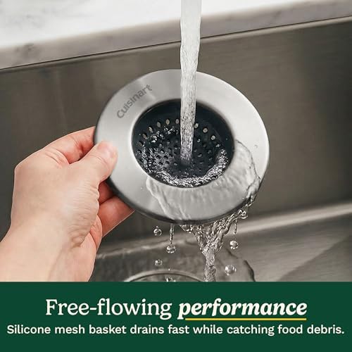 Cuisinart Sink Strainers- 2 Pack Kitchen Sink Drain Strainer & Food Catcher