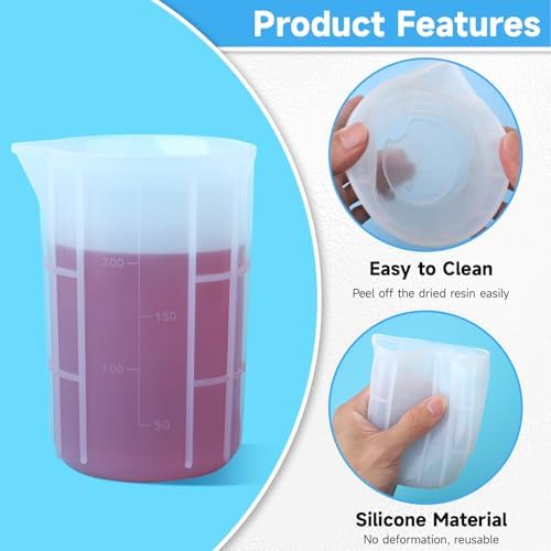 Gartful 300ml Large Silicone Measuring Cups, 10OZ Reusable Squeeze and Pour
