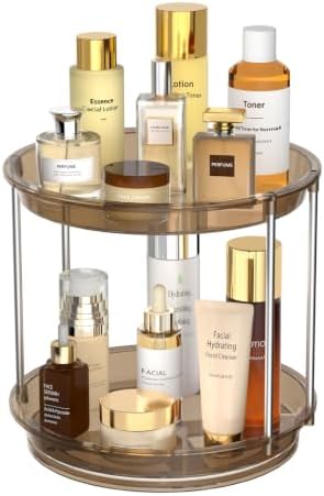 Rotating Makeup Organizer, Perfume Skincare Holder, 2 Tier 9 Inch