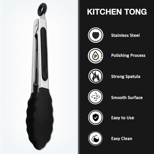 7 inch Mini Silicone Serving Tongs