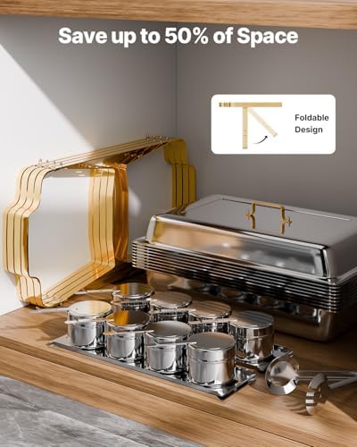 VEVOR Chafing Dish Buffet Set, 8 Qt 4 Pack, Stainless Steel Chafer
