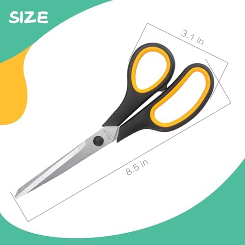 LONGKEY 8.5" Scissors 3-Pack, Ultra Sharp Stainless Steel