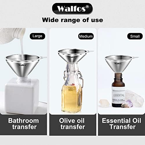 WALFOS Mini Stainless Steel Funnels,