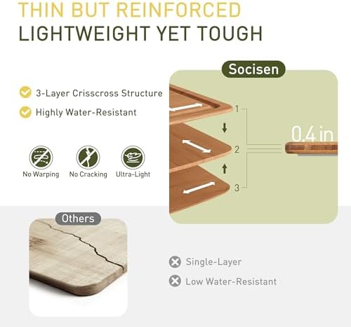 Lightweight Durable Bamboo Cutting Board