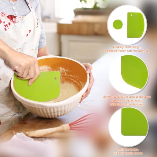 3 Pieces Food Dough Scraper, Plastic Multi