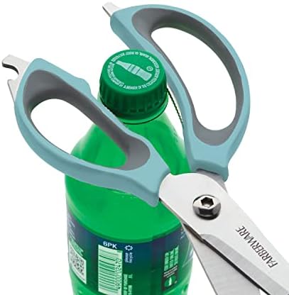 Farberware 4-in-1 Kitchen Shears, Aqua and Gray