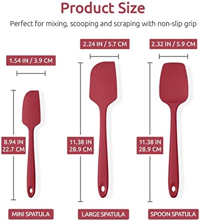 U-Taste Silicone Spatula Set, 600ºF High Temp Heat Resistant