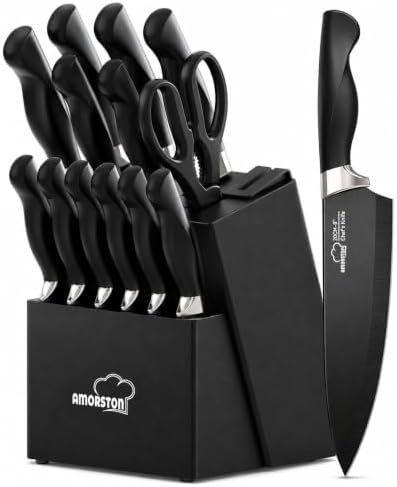 Amorston Knife Set 15 Piece Kitchen Knife Set
