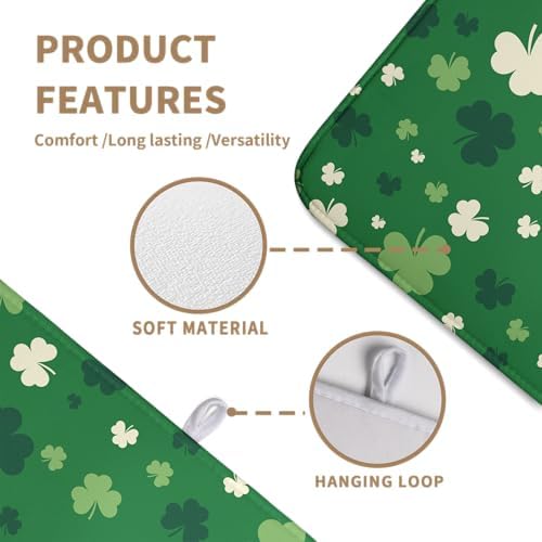 Green Shamrock St. Patrick's Day Dish Drying Mat