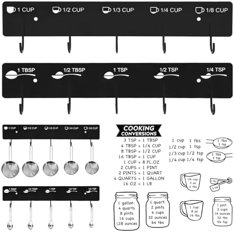 Premium Measuring Cups and Spoons Hanging Rack