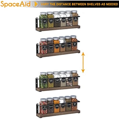 SpaceAid Spice Rack with 24 Spice Jars, 386 Spice Labels, Chalk Marker and