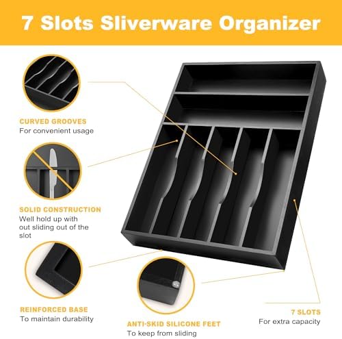 Kitchen Bamboo Silverware Organizer, Kitchen Drawer Organizer