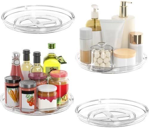LAMU 4 Pack Lazy Susan Organizer 9 inch Lazy Susan Turntable