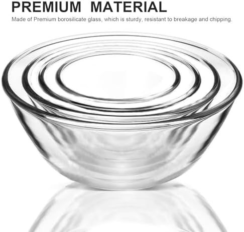 M MCIRCO 4 Packs Glass Mixing Bowls
