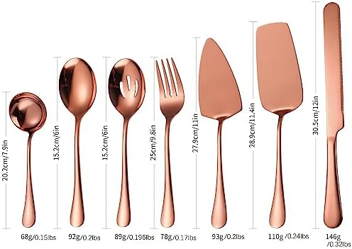Copper Utensils Serving Set Rose Gold Stainless Steel Flatware Cake Knife Sever