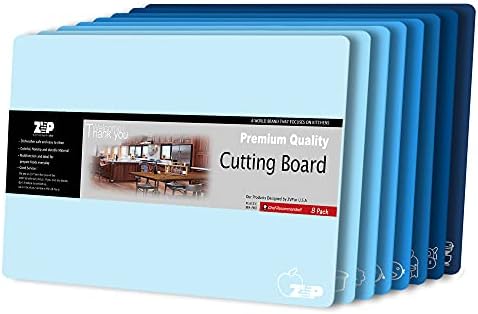 ZVP Plastic Cutting Boards for Kitchen, Flexible Cutting Mats, Gradient Blue
