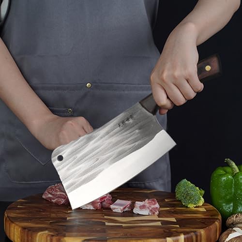TJ POP Heavy Duty Bone Cleaver Knife 7.2 Inch, Ultra Sharp Meat Bone Chopper