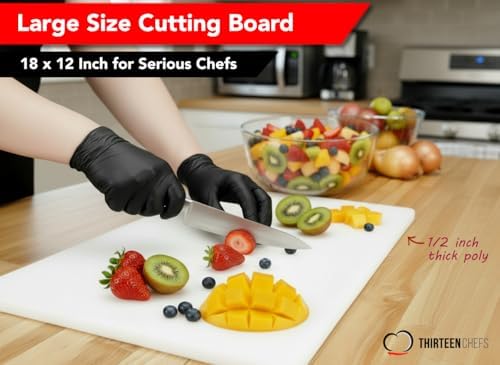 Thirteen Chefs 18x12 White Cutting Board