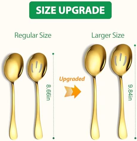 Serving Spoons Set, Includes 3 Large, 3 Slotted