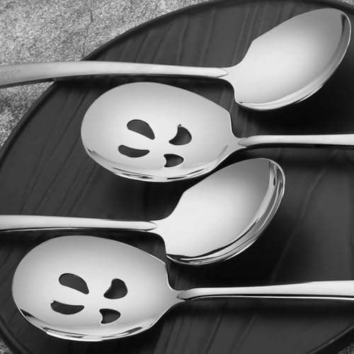 Serving Spoons Set 9.14 Inch Slotted Spoon Serving Spoon Stainless Steel