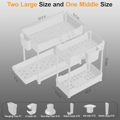 Sevenblue 3-Pack 2-Tier Under Sink Organizers