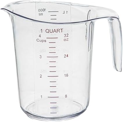 Restaurantware 1 qt Clear Plastic Measuring Cup, 10 Pack