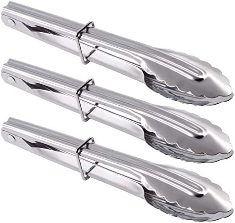 HINMAY 7-Inch Small Stainless Steel Serving Tongs