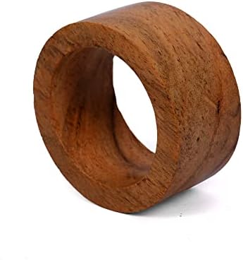 SAMHITA Handmade Acacia Wood Napkin Ring Set of 12
