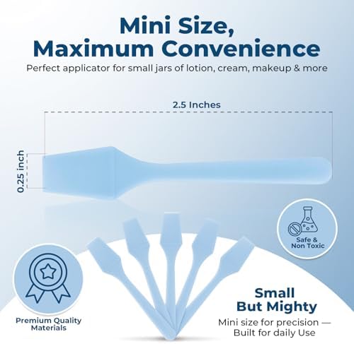 Kopperko Mini Skincare Spatula, 2.5 Inch, 500 Pack, Sky Blue