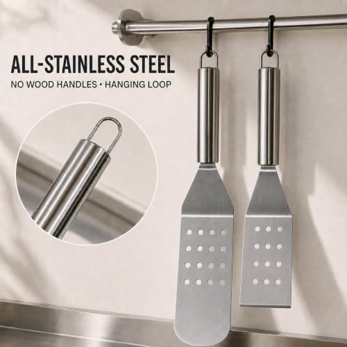 Stainless Steel Griddle Spatula Set, 15.7 and 13 in