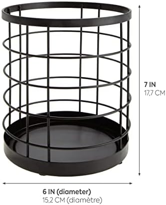 iDesign Kitchen Crock Utensil Holder, Matte Black