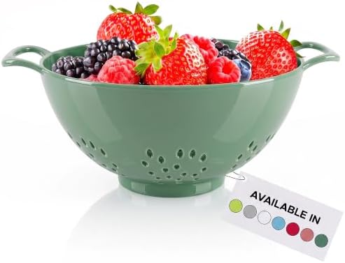 Meadow Lane 6-inch Small Colander, Dishwasher Safe, Double Handles, Compact