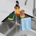 HANZENMA Triangular Sink Rack, Foldable Sink Drying mat, Heat-Resistant